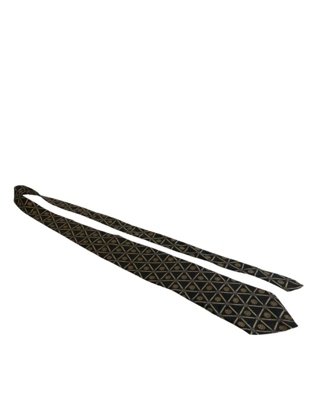 Resilio Silk Tie Black Geometric Men Necktie Accessory Office Work Formal Gift